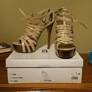 Nude strappy platforms