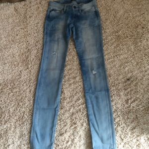 Bebe light distressed denim