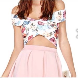 Nasty gal floral crop top