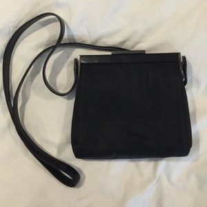 Prada bag- nylon with metal clasp, leather straps
