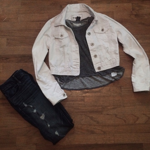 White Distressed Denim Jacket - NWOT