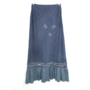 Denim and stretch Maxi Skirt