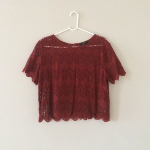 Forever 21 // Red Lace Crop Top