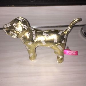 RESERVED Gold pink dog