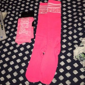 2 Pink VS Knee Socks