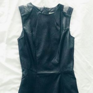 Faux Leather Mesh Back Dress