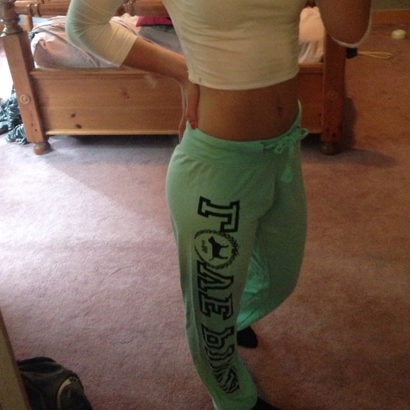 Victoria's Secret mint colored sweat pants
