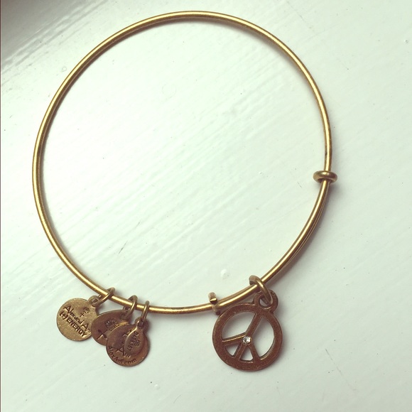 Alex and Ani peace sign bangle