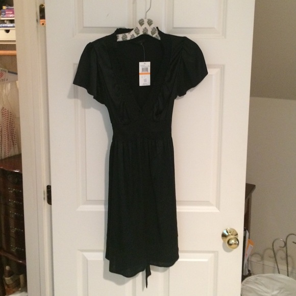 Black, silky BCBG MaxAzria dress