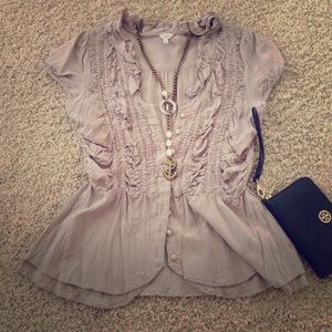 Reduced Lapis peplum blouse, Anthropologie