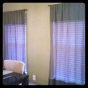 West Elm Olive Green Sheer Panels