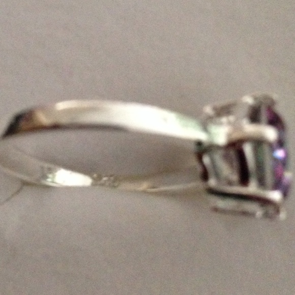 Size 8.5 ring 💯%925 Sterling silver mystic Topaz - Picture 3 of 4