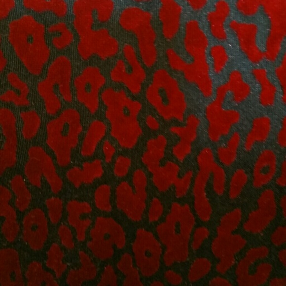 Red Velvet Animal Print with Black Chiffon Dress - Picture 3 of 3