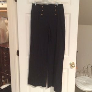 Black Sailor Pants with Gold Buttons