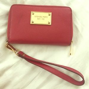 Michael Kors red wristlet