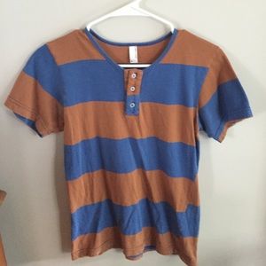 Blue/Orange Striped Shirt