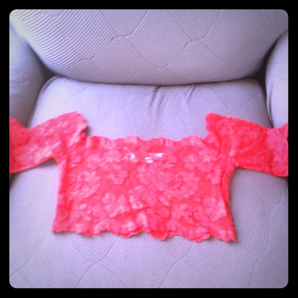 Red lace crop top Victoria's Secret