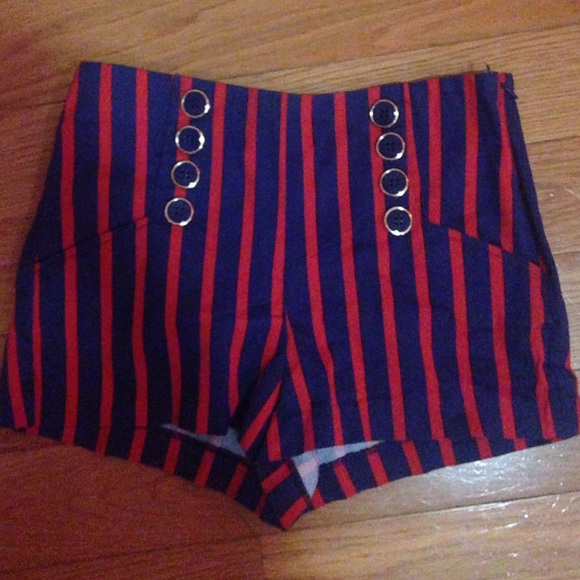 red and blue striped shirts