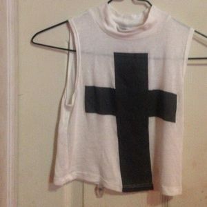 cropped cross shirt