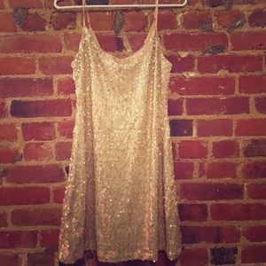 Gold sequence party dress
