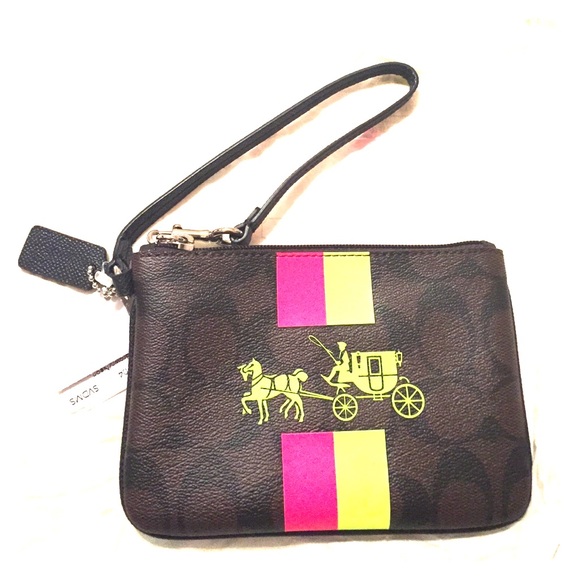 Neon coach wristlet