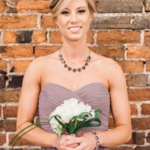 Stone grey Watters & Watters bridesmaid dress