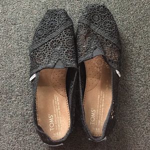 Black crochet TOMS