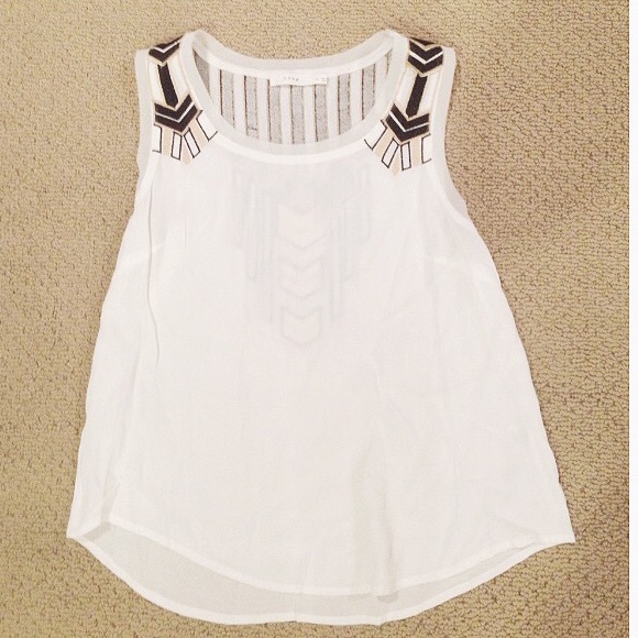 White embroidered tank