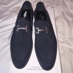 Men's Versace Navy Blue Shoes Sz 9/42