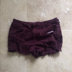 American eagle burgundy shorts