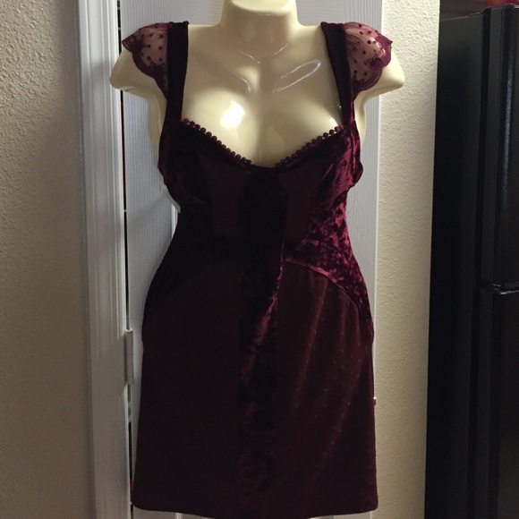 Free people Dress sz m burgondy