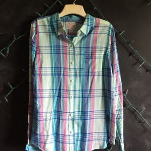 Mint Based Plaid Button Down