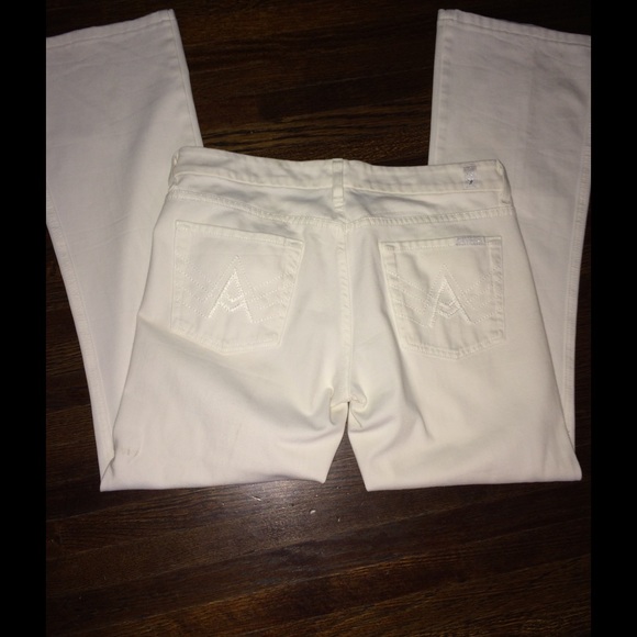 Seven 7 For All Mankind Flare Leg Jeans White Sz29 - Picture 4 of 4