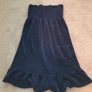 Juicy Couture navy terry shirred dress
