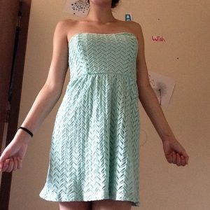 Sea Foam Green Dress Strapless