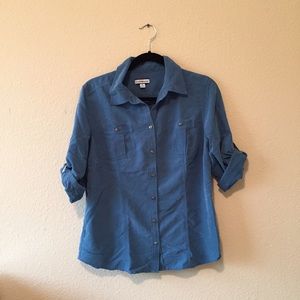 Blue button-up