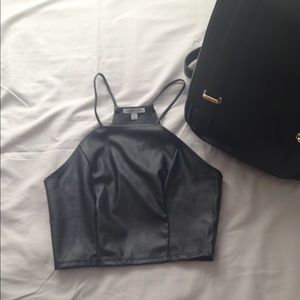Faux leather crop top Faux leather crop top