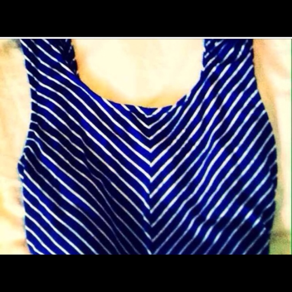 Bright Royal Blue & White Striped Summer Dress