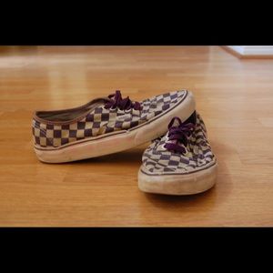 Purple and Grey checked Vans