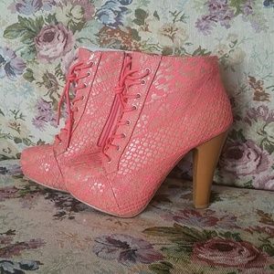 Coral Lace Booties.