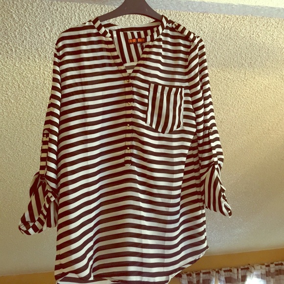 Black and White striped Top