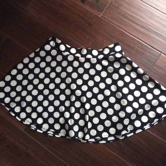 Black & White polka dot circle skirt