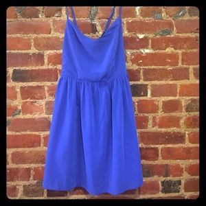 Royal blue mini dress with funky back straps