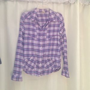 Purple plaid top