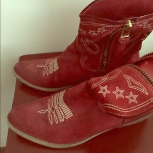 Suede cowgirl boots