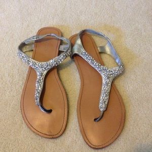 silver sparkly sandals