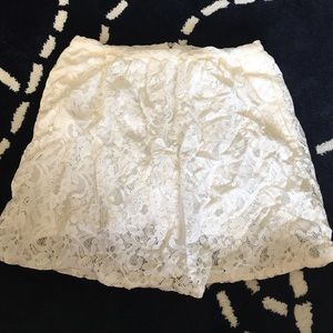 White lace mini skirt