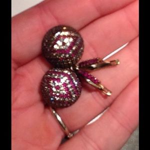 💯% 925 Sterling silver huggie earrings Ruby Topaz