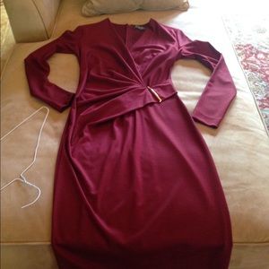 Designer cocktail dress-burgundy 42 (10)