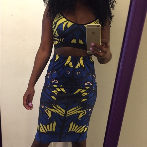 Printed 2 piece skirt set